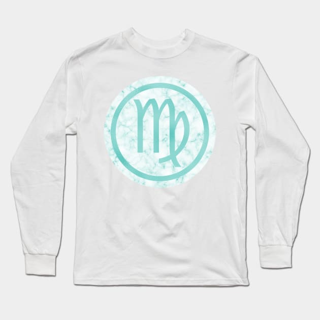 Blue Marble Zodiac - Virgo Long Sleeve T-Shirt by BiscuitSnack